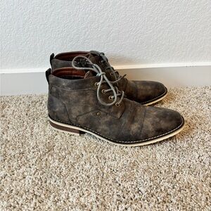 Men's Brown Leather Ankle Boots Sz 10.5